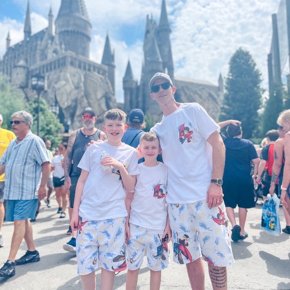 New York Couture *One of a Kind* Reworked Harry Potter Print Pocket T-Shirt - Picture 5 of 6